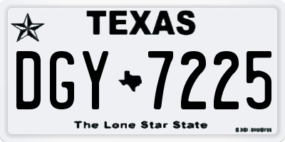 TX license plate DGY7225