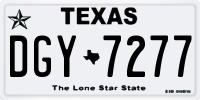 TX license plate DGY7277