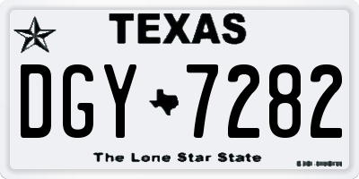 TX license plate DGY7282