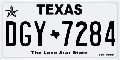 TX license plate DGY7284