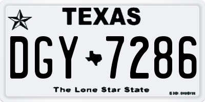 TX license plate DGY7286