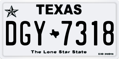 TX license plate DGY7318