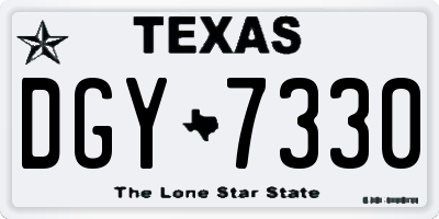 TX license plate DGY7330
