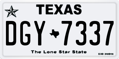 TX license plate DGY7337