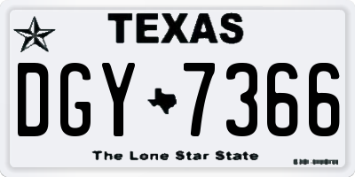 TX license plate DGY7366