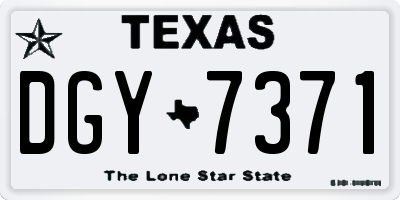 TX license plate DGY7371