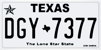 TX license plate DGY7377