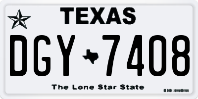 TX license plate DGY7408