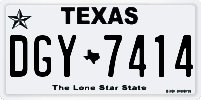 TX license plate DGY7414