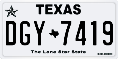 TX license plate DGY7419