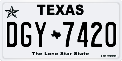 TX license plate DGY7420