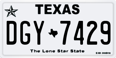 TX license plate DGY7429