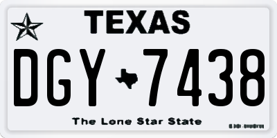 TX license plate DGY7438