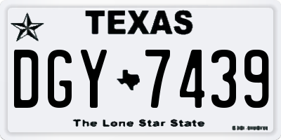 TX license plate DGY7439
