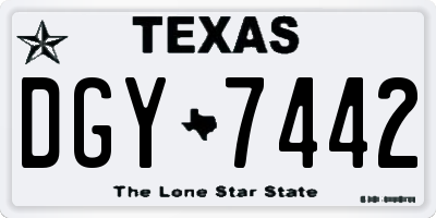 TX license plate DGY7442