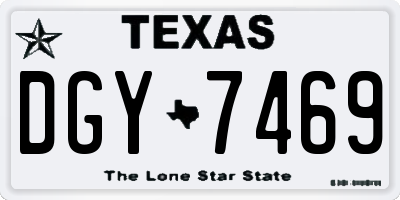 TX license plate DGY7469