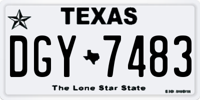 TX license plate DGY7483