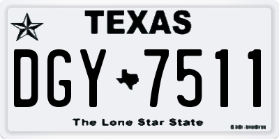 TX license plate DGY7511