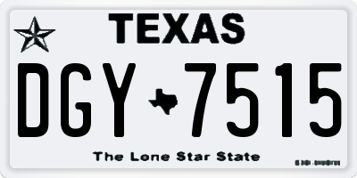 TX license plate DGY7515