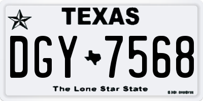 TX license plate DGY7568
