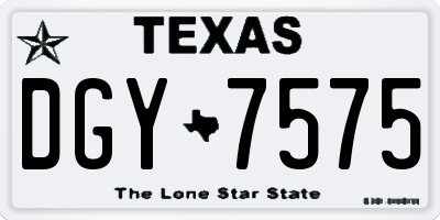 TX license plate DGY7575
