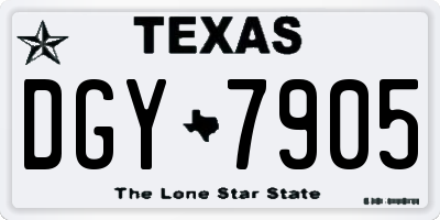 TX license plate DGY7905