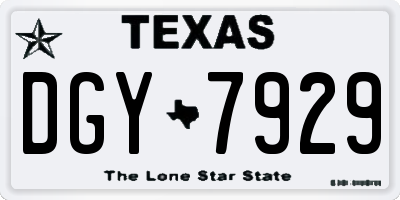 TX license plate DGY7929