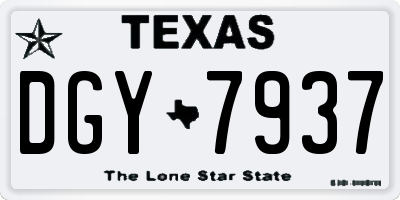TX license plate DGY7937