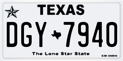 TX license plate DGY7940