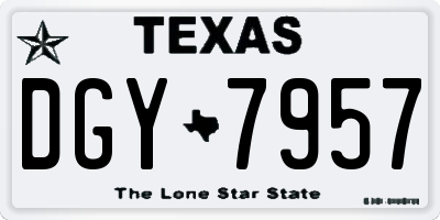 TX license plate DGY7957