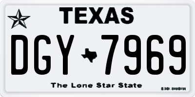 TX license plate DGY7969