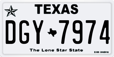 TX license plate DGY7974