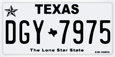 TX license plate DGY7975