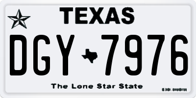 TX license plate DGY7976
