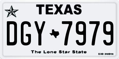 TX license plate DGY7979