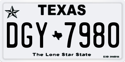 TX license plate DGY7980
