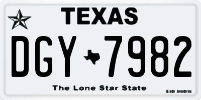 TX license plate DGY7982