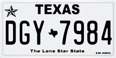 TX license plate DGY7984