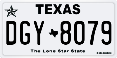 TX license plate DGY8079