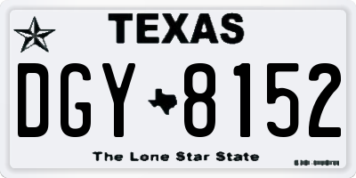 TX license plate DGY8152