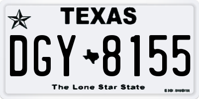 TX license plate DGY8155