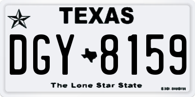 TX license plate DGY8159