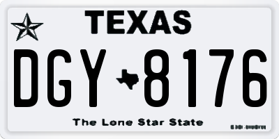 TX license plate DGY8176