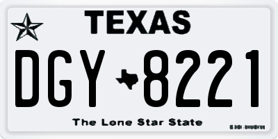 TX license plate DGY8221