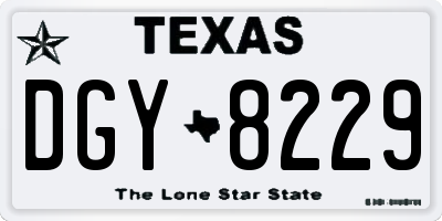 TX license plate DGY8229