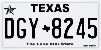 TX license plate DGY8245