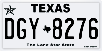 TX license plate DGY8276