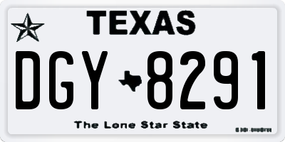TX license plate DGY8291