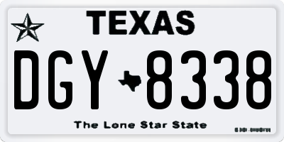 TX license plate DGY8338