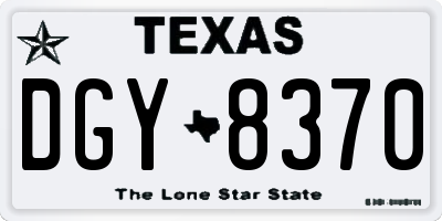 TX license plate DGY8370